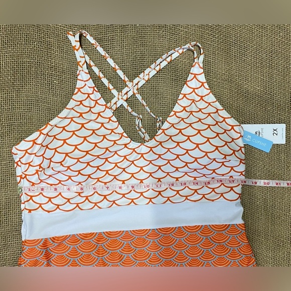 Cupshe Geo Print Scoop Neck One Piece Swimsuit, Size 2X, Adjustable Straps - Picture 4 of 11